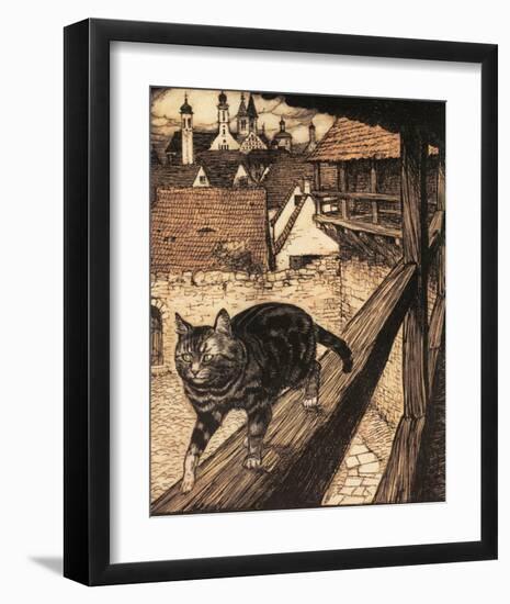 The Cat and Mouse in Partnership-Arthur Rackham-Framed Premium Giclee Print