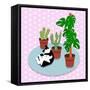 The Cat And The Cacti-Claire Huntley-Framed Stretched Canvas