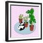 The Cat And The Cacti-Claire Huntley-Framed Giclee Print