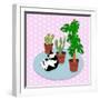 The Cat And The Cacti-Claire Huntley-Framed Giclee Print