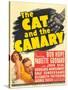 THE CAT AND THE CANARY, from left: Paulette Goddard, Bob Hope on window card, 1939.-null-Stretched Canvas