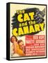THE CAT AND THE CANARY, from left: Paulette Goddard, Bob Hope on window card, 1939.-null-Framed Stretched Canvas