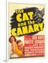 THE CAT AND THE CANARY, from left: Paulette Goddard, Bob Hope on window card, 1939.-null-Framed Art Print