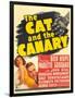 THE CAT AND THE CANARY, from left: Paulette Goddard, Bob Hope on window card, 1939.-null-Framed Art Print