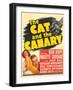 THE CAT AND THE CANARY, from left: Paulette Goddard, Bob Hope on window card, 1939.-null-Framed Art Print