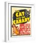 THE CAT AND THE CANARY, from left: Paulette Goddard, Bob Hope on window card, 1939.-null-Framed Art Print