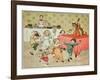 The Cat and the Fiddle and the Children's Party Illustration from Hey Diddle Diddle-Randolph Caldecott-Framed Giclee Print