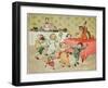 The Cat and the Fiddle and the Children's Party Illustration from Hey Diddle Diddle-Randolph Caldecott-Framed Giclee Print