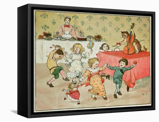 The Cat and the Fiddle and the Children's Party Illustration from Hey Diddle Diddle-Randolph Caldecott-Framed Stretched Canvas
