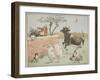 The Cat and the Fiddle, Illustration from 'Hey Diddle Diddle and Bye, Baby Bunting', 1882-Randolph Caldecott-Framed Giclee Print