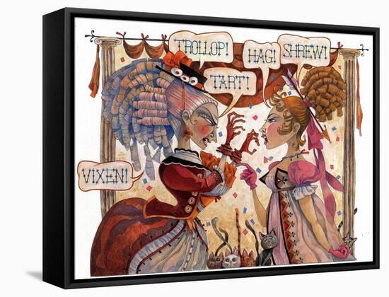 The Cat Fight-David Galchutt-Framed Stretched Canvas