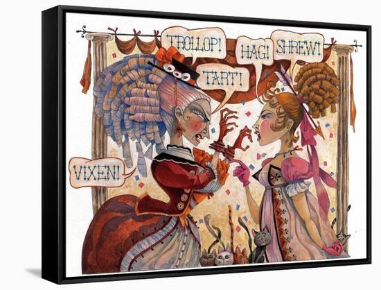The Cat Fight-David Galchutt-Framed Stretched Canvas