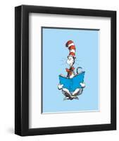 The Cat in the Hat (on blue)-Theodor (Dr. Seuss) Geisel-Framed Art Print