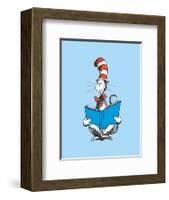 The Cat in the Hat (on blue)-Theodor (Dr. Seuss) Geisel-Framed Art Print