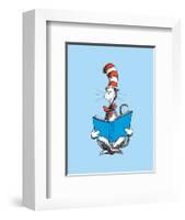 The Cat in the Hat (on blue)-Theodor (Dr. Seuss) Geisel-Framed Art Print