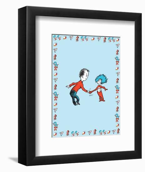 The Cat in the Hat: Thing Two (on blue)-Theodor (Dr. Seuss) Geisel-Framed Art Print