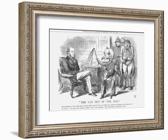 The Cat Out of the Bag, 1867-John Tenniel-Framed Giclee Print