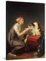 The Cat's Lunch-Marguerite Gerard-Stretched Canvas