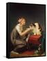 The Cat's Lunch-Marguerite Gerard-Framed Stretched Canvas