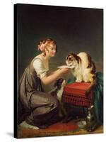 The Cat's Lunch-Marguerite Gerard-Stretched Canvas