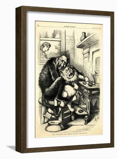 The Cat'S-Paw - Anything to Get Chestnuts, 1872-Thomas Nast-Framed Giclee Print