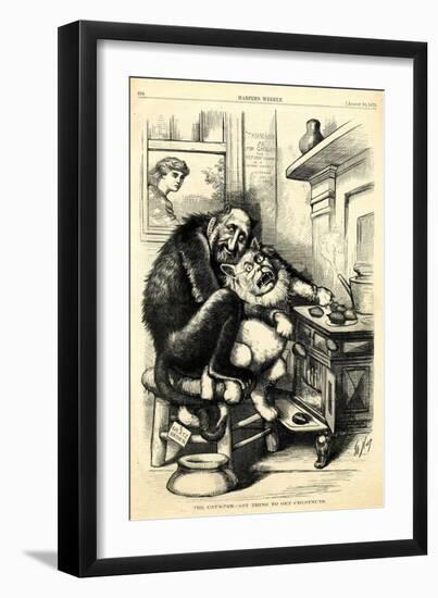 The Cat'S-Paw - Anything to Get Chestnuts, 1872-Thomas Nast-Framed Giclee Print