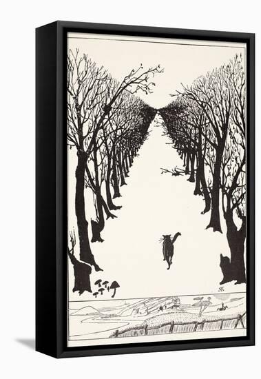 The Cat That Walked by Himself, Illustration from 'Just So Stories for Little Children'-Rudyard Kipling-Framed Stretched Canvas