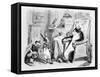 The Cat, the Weasel and the Little Rabbit, Illustration for 'Fables' of La Fontaine (1621-95),…-J.J. Grandville-Framed Stretched Canvas