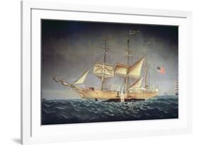 The 'Catalpa' with Whale-American School-Framed Giclee Print