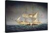 The 'Catalpa' with Whale-American School-Stretched Canvas