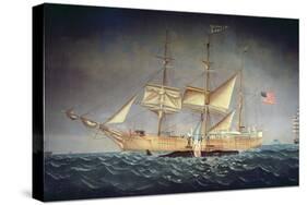 The 'Catalpa' with Whale-American School-Stretched Canvas