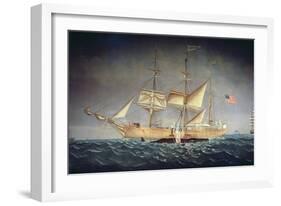 The 'Catalpa' with Whale-American School-Framed Giclee Print
