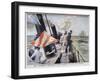 The Catching of a Merchant Vessel, Spanish-American War, 1898-F Meaulle-Framed Giclee Print