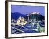 The Cathedral and Fortress Illuminated at Night in the Town of Salzburg, Austria-Roy Rainford-Framed Photographic Print