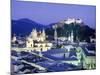 The Cathedral and Fortress Illuminated at Night in the Town of Salzburg, Austria-Roy Rainford-Mounted Photographic Print