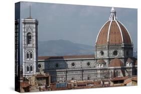 The Cathedral and Giottos Tower in Florence from the Palazzo Vecchio-Filippo Brunelleschi-Stretched Canvas
