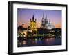 The Cathedral and River Rhine, Cologne, North Rhine Westphalia,, Germany-Gavin Hellier-Framed Photographic Print