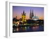 The Cathedral and River Rhine, Cologne, North Rhine Westphalia,, Germany-Gavin Hellier-Framed Photographic Print