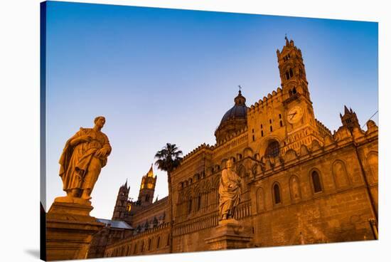 The Cathedral in Palermo at Night, Palermo, Sicily, Italy, Europe-Martin Child-Stretched Canvas