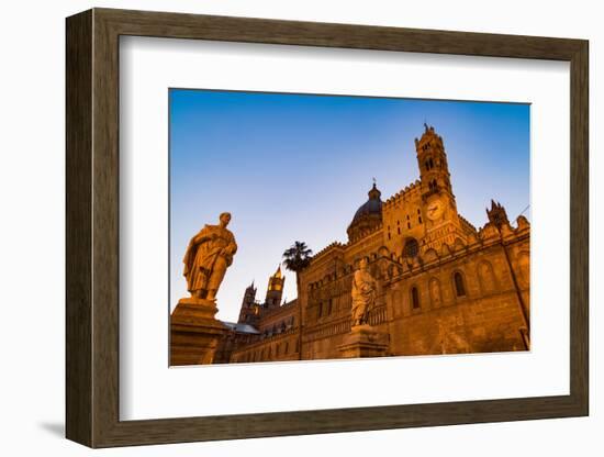 The Cathedral in Palermo at Night, Palermo, Sicily, Italy, Europe-Martin Child-Framed Photographic Print