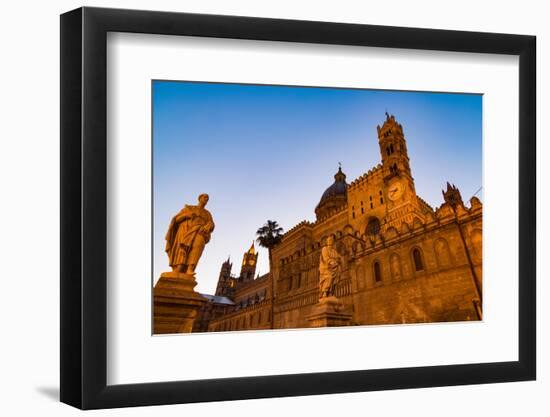 The Cathedral in Palermo at Night, Palermo, Sicily, Italy, Europe-Martin Child-Framed Photographic Print