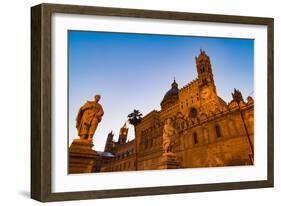 The Cathedral in Palermo at Night, Palermo, Sicily, Italy, Europe-Martin Child-Framed Photographic Print