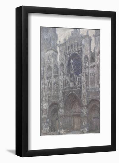 The Cathedral in Rouen, The Portal, Grey Weather, 1892-Claude Monet-Framed Art Print