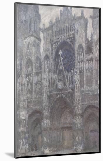 The Cathedral in Rouen, The Portal, Grey Weather, 1892-Claude Monet-Mounted Art Print