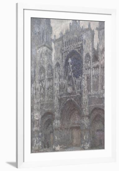 The Cathedral in Rouen, The Portal, Grey Weather, 1892-Claude Monet-Framed Art Print