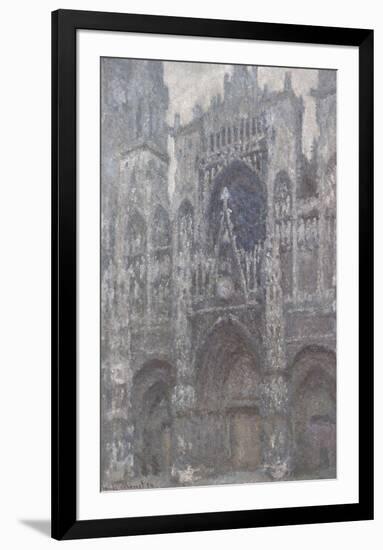 The Cathedral in Rouen, The Portal, Grey Weather, 1892-Claude Monet-Framed Art Print