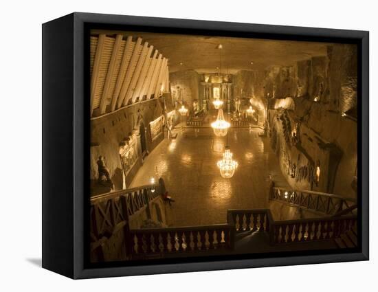 The Cathedral in the Wieliczka Salt Mine, Unesco World Heritage Site, Near Krakow (Cracow), Poland-R H Productions-Framed Stretched Canvas