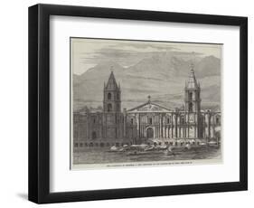 The Cathedral of Arequipa, a City Destroyed by the Earthquake in Peru-null-Framed Premium Giclee Print