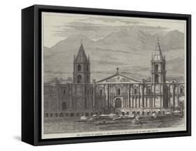 The Cathedral of Arequipa, a City Destroyed by the Earthquake in Peru-null-Framed Stretched Canvas