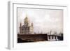 The Cathedral of Christ the Saviour with View of the Moscow Kremlin, 1836-1837-Alexander Andreyevich Thon-Framed Giclee Print